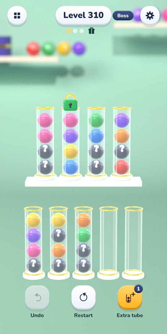 A level with mystery capsules and a locked tube